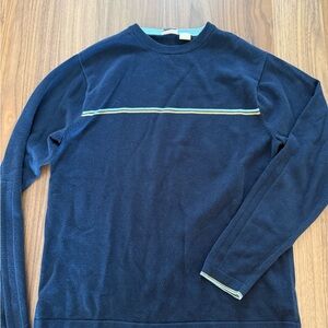 Quiksilver Men's Navy Crewneck Sweater with Stripe Accent